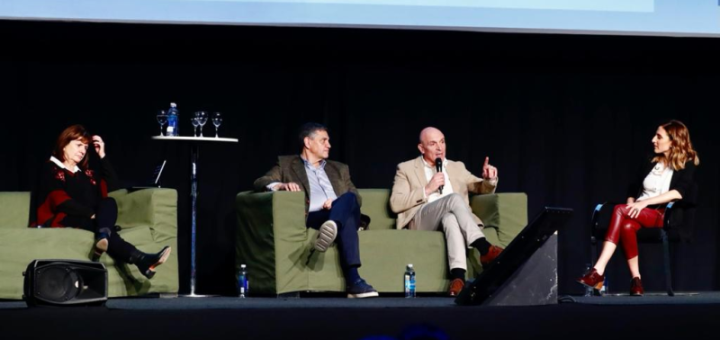PAtricia Bullrich, Jorge Macri y José Luis Spert en el Panel de Carnes en la Rural