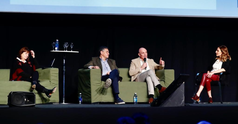 PAtricia Bullrich, Jorge Macri y José Luis Spert en el Panel de Carnes en la Rural